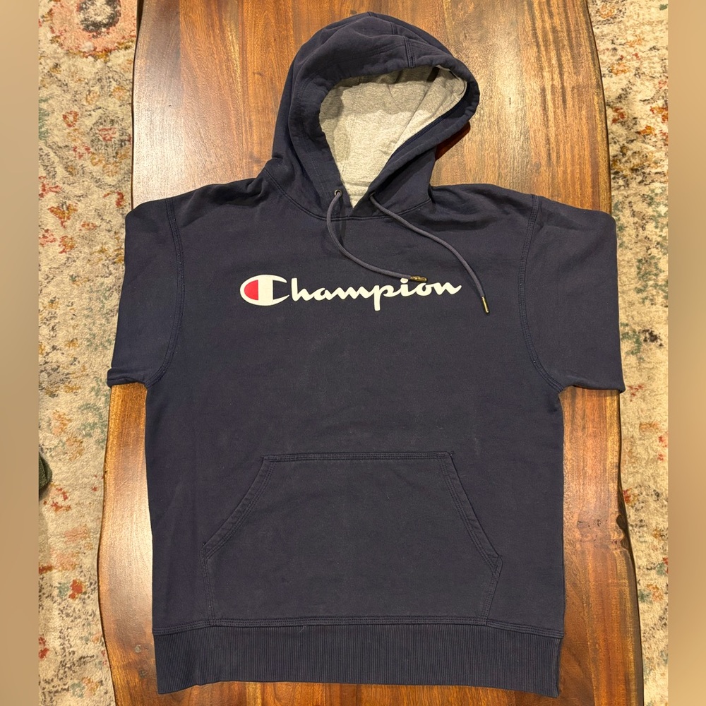 Champion navy hooded sweatshirt size medium